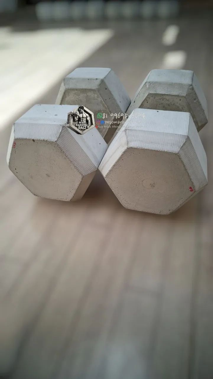 Halteres Par de 16kg Sextavados - Foto 3