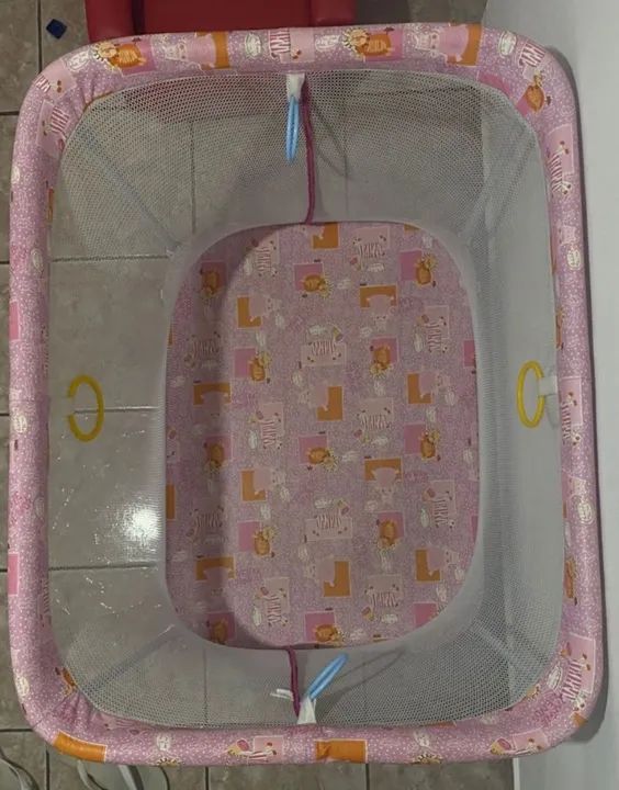 (Chiqueirinho) Playpen Infantil Rosa com Brinquedos - Foto 2