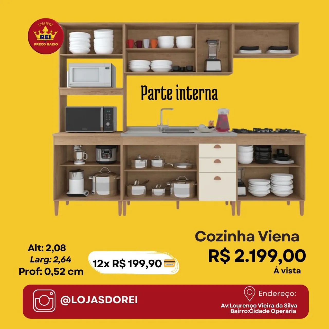 PROMOÇÃO URGENTE Armário Cozinha Viana GIGANTE Bege por apenas