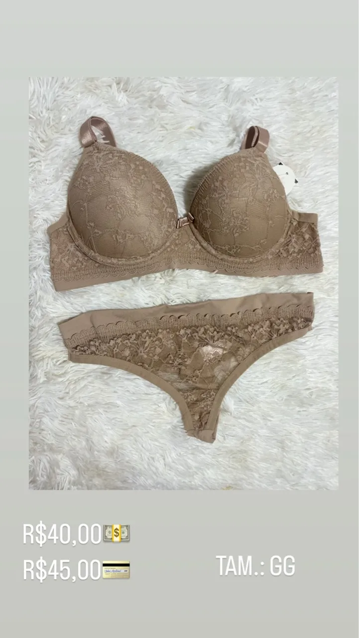 Conjunto de lingerie P ao GG