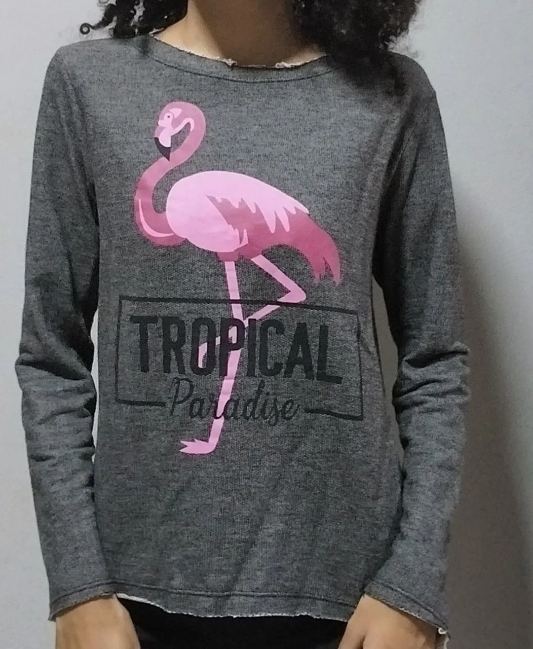 Blusa de Moletom Flamingo Tropical Paradise (usada)