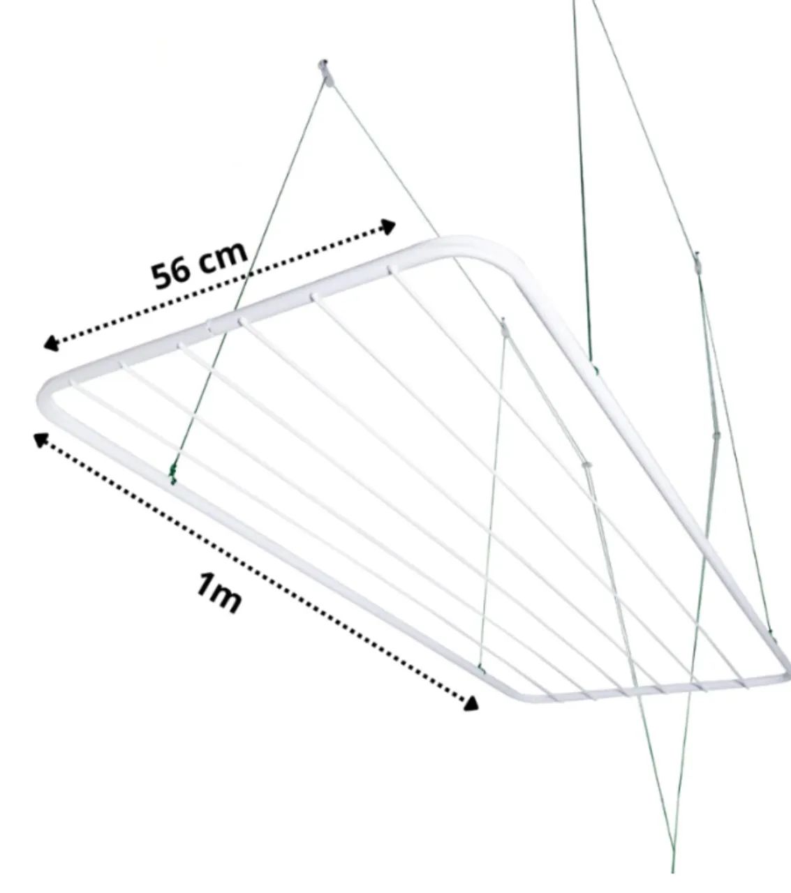 Varal de Teto Aço 13kg Resistente Com Kit De Instalação Parafusos Para Fixação