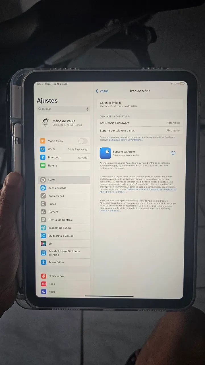 IPAD 10 64gb na garantia (7 meses) e Apple Pencil (1 geração) - Foto 4