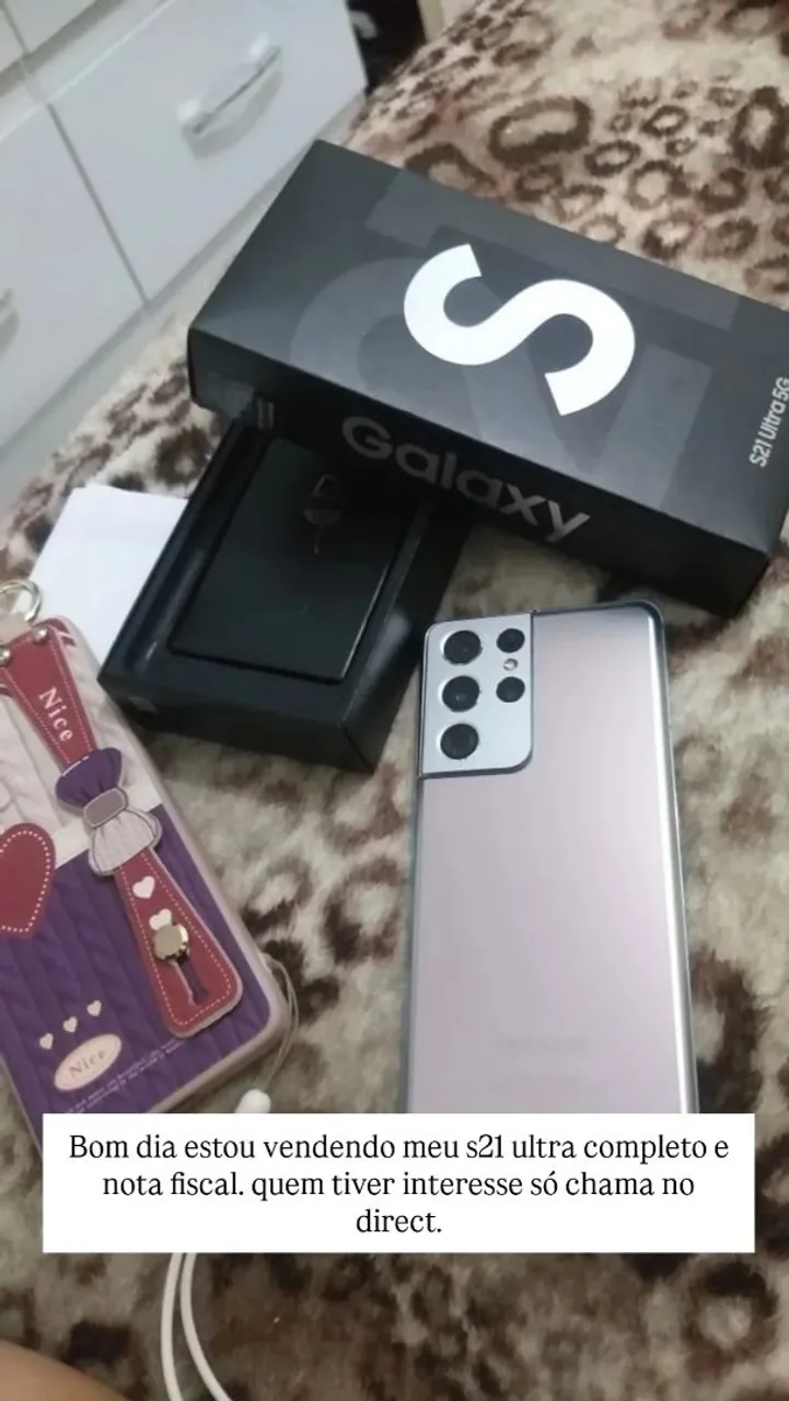 S21 ultra 5g 256gb completo nota fiscal caixa tudo