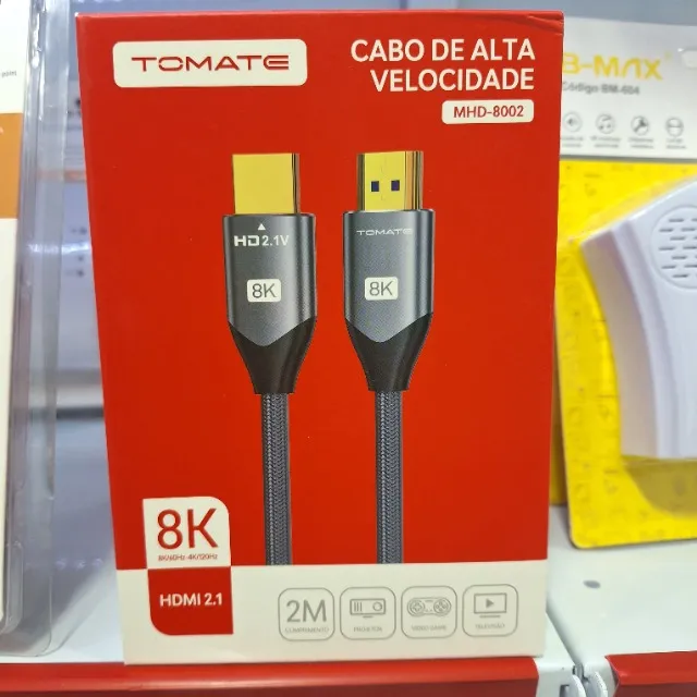Cabo HDMI 2.1 com 2 Metros Cabo 8K para Vídeogame