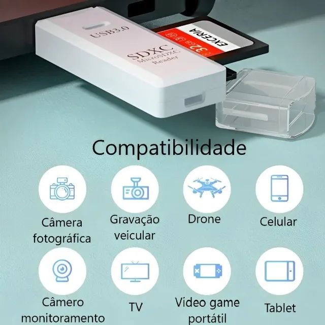 2X Leitor De Cartão Usb 3.0 Adaptador Micro Sd /sdxc Card 5gbps - Foto 5