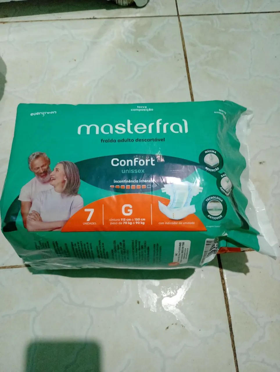 Fralda Adulto Descartável Masterfral Confort Unissex G - 7 unidades