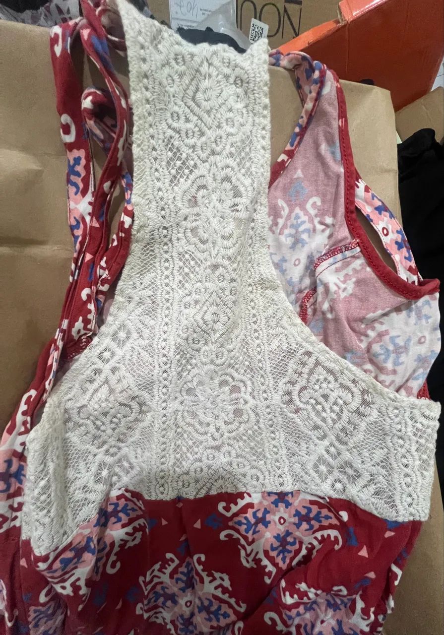 Vestido vermelho estampado longo  - Foto 4