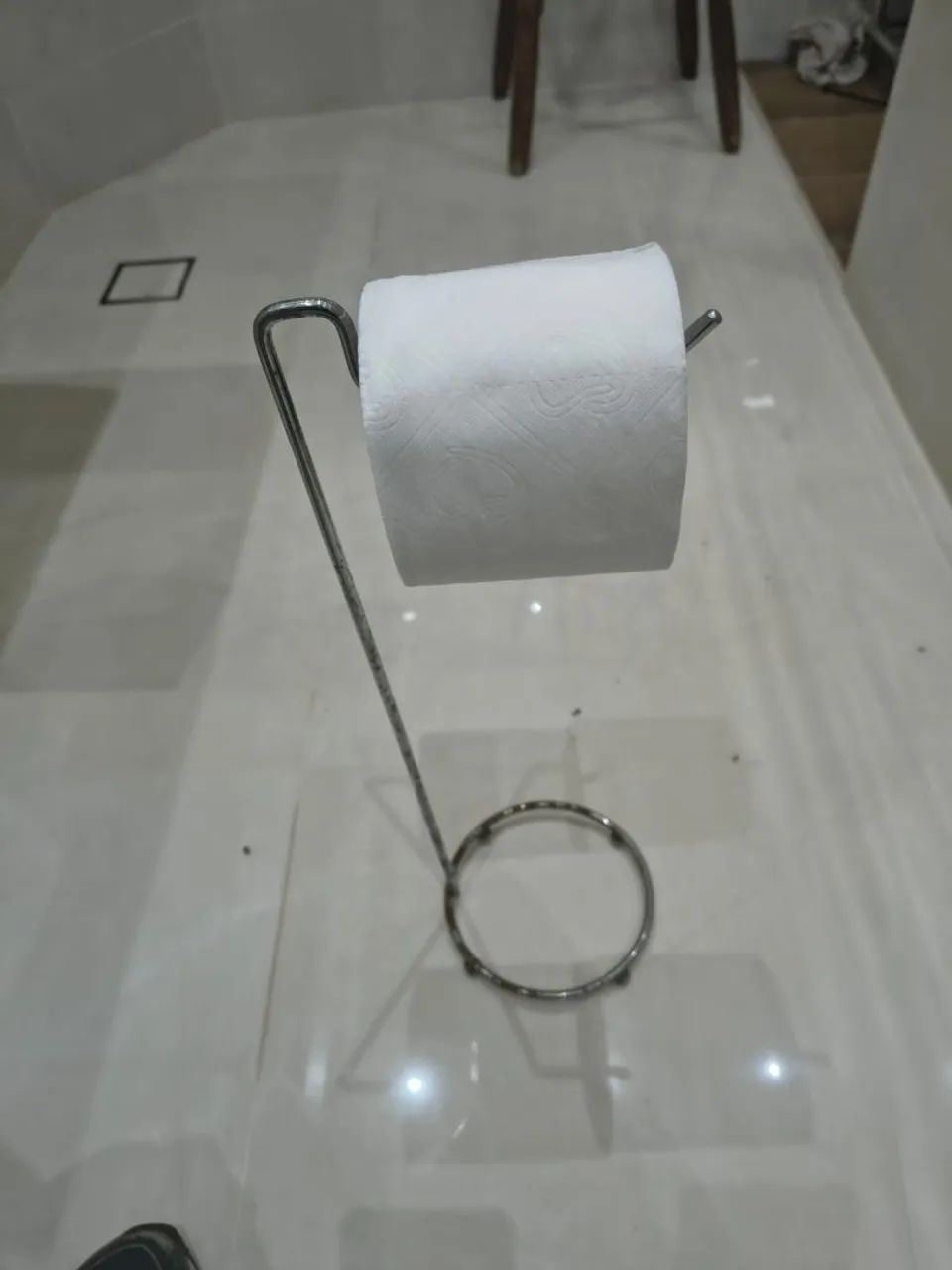 PORTA PAPEL HIGIÊNICO CROMADO.  - Foto 4