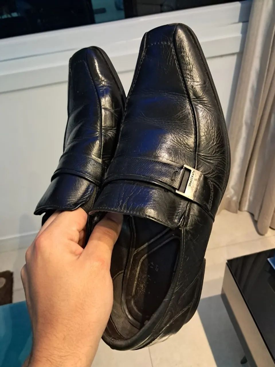 Sapato Social Democrata Preto Couro legítimo Nº 40 Calçados