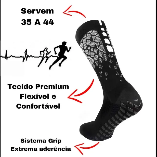 PROMOÇÃO - MEIA ANTI DERRAPANTE ESPORTIVA, para futebol, academia e corrida.
