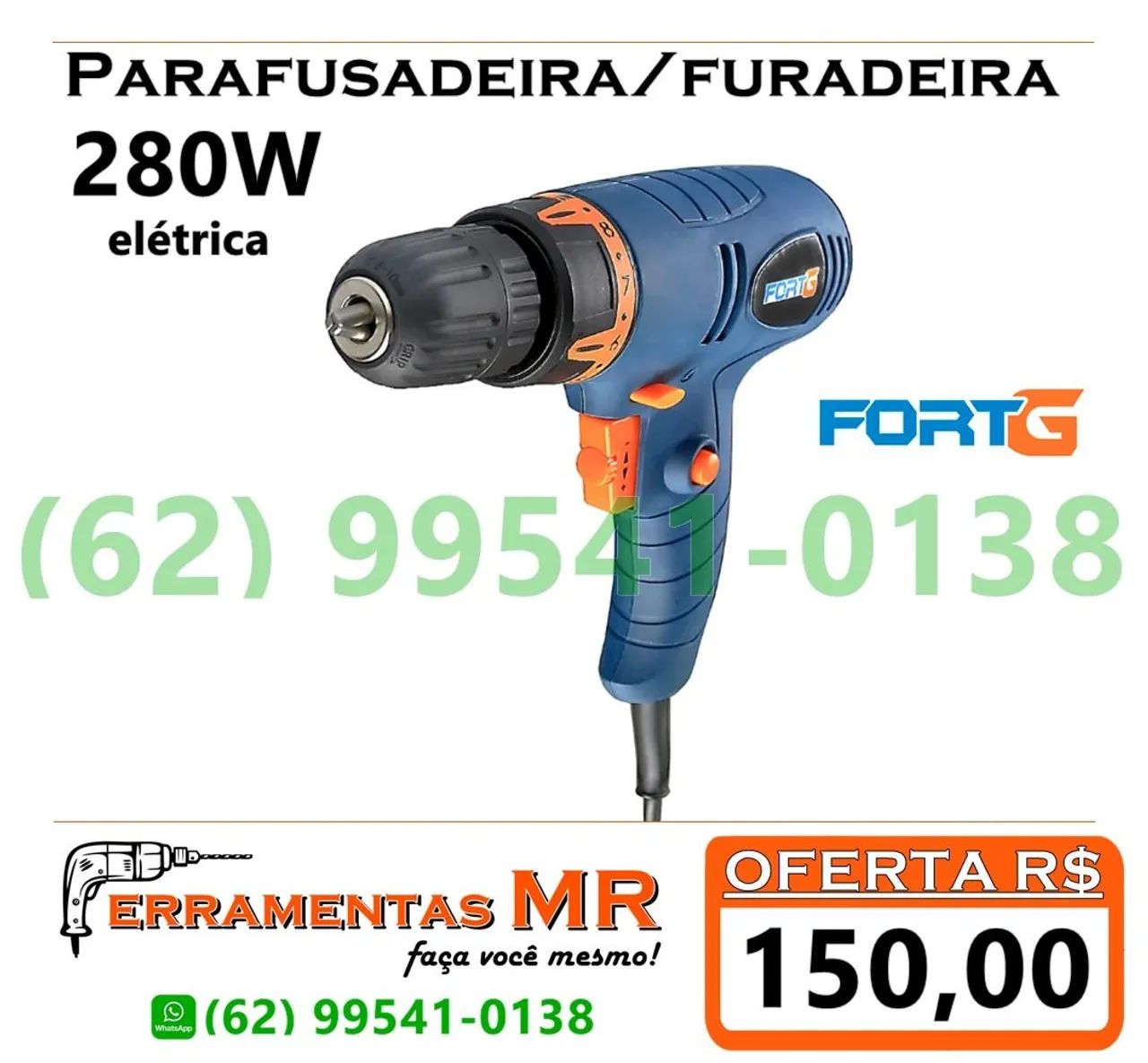 Furadeira parafusadeira com fio - oferta últimas unidades 