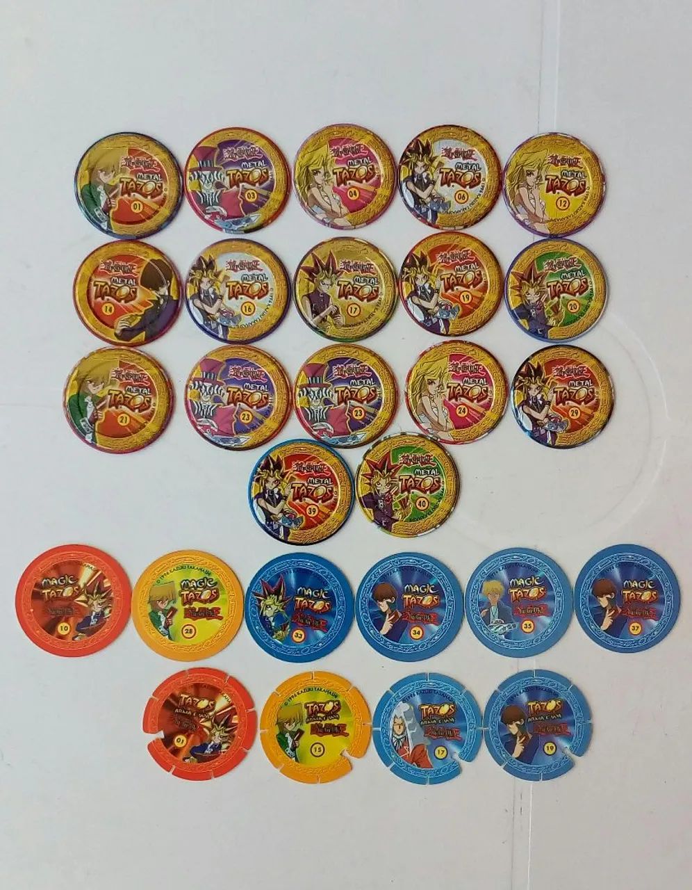 Tazos Yu-Gi-Oh! (2003/2004) e Montáveis Xmen (2006) da Elma Chips