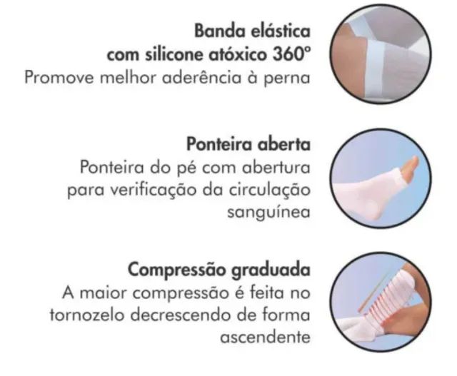 Meia de Compressão 3/4 Antitrombo - BONITO & CIA - Foto 3