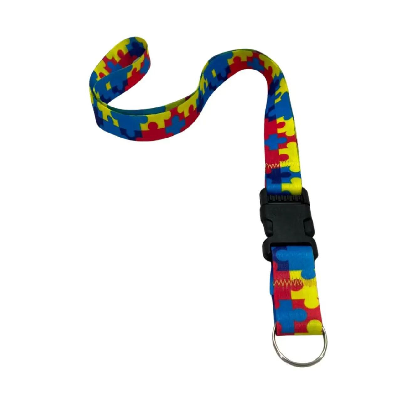 Cordão Autismo - Quebra cabeça com porta-crachá  - Foto 3