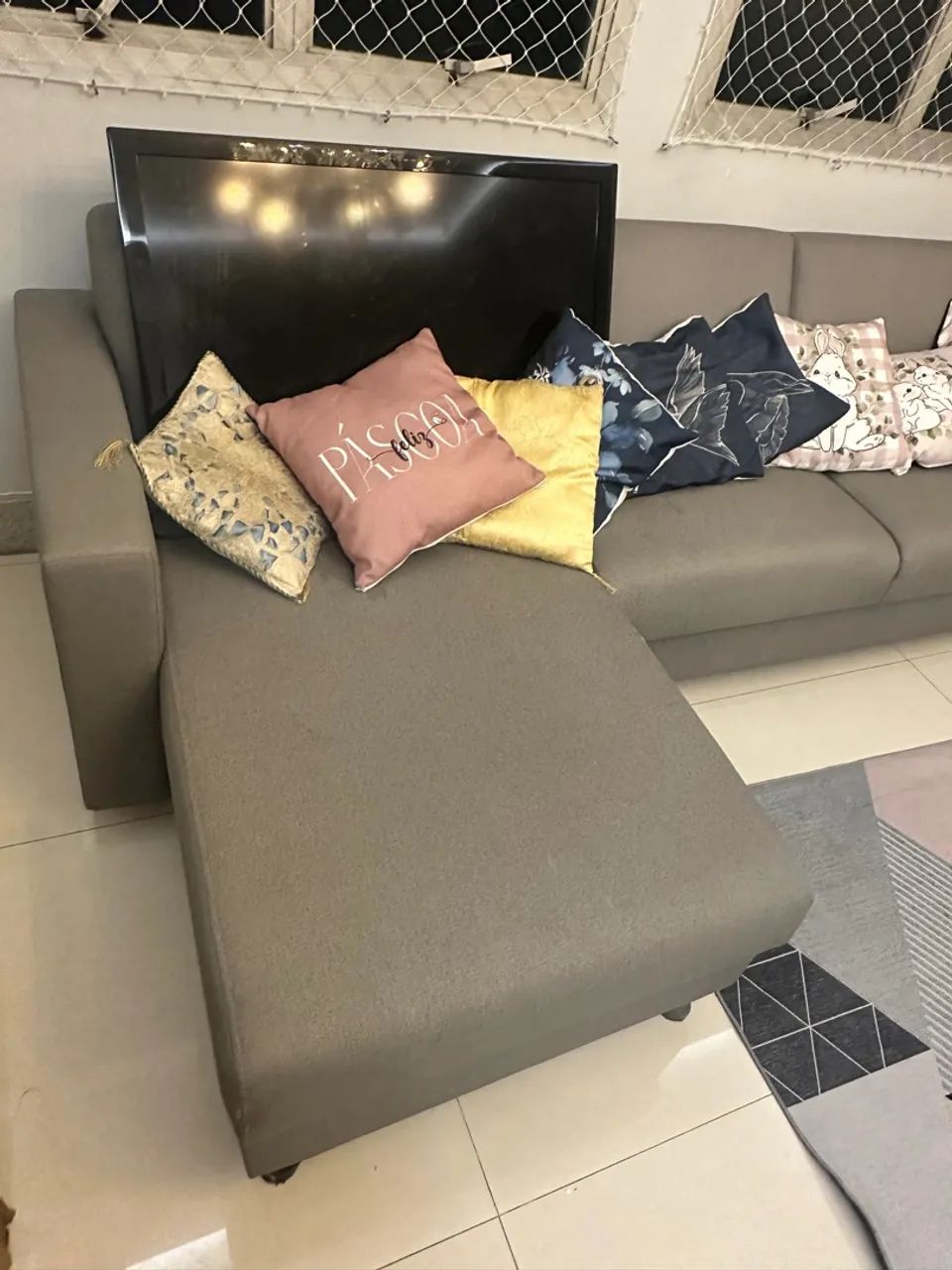 Sofá Chaise Acquablock Carbo Cinza De Alta Qualidade - Foto 4