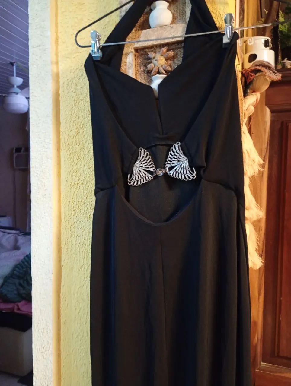 Vestido preto longo com elastano M - Foto 5