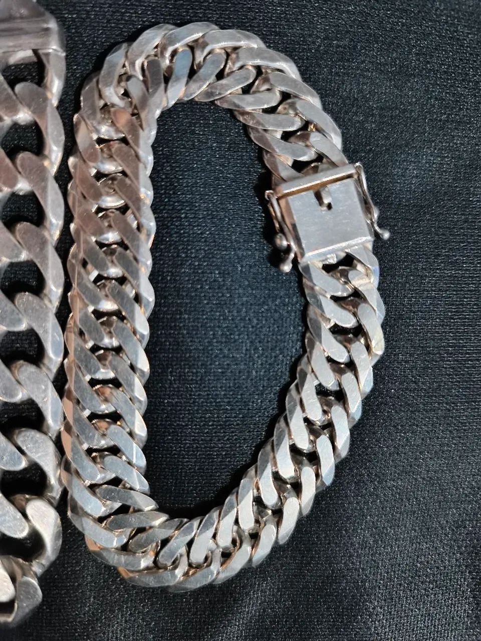 Pulseira de prata elo duplo - Foto 2