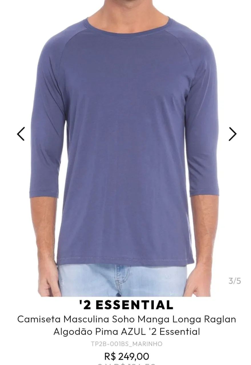 Camiseta algodão pima tam M