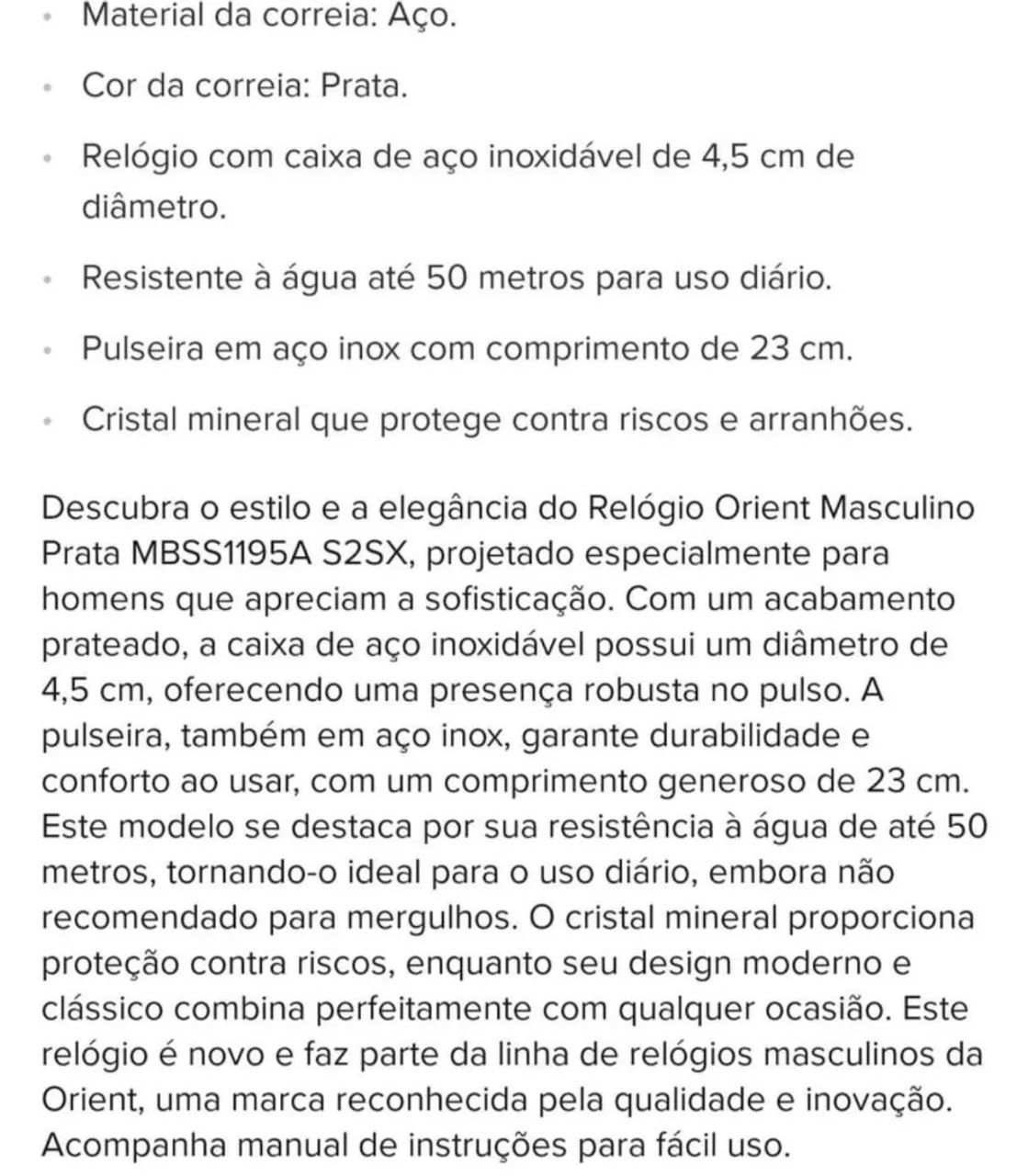 Relógio Orient Masculino Prata Mbss1195a S2sx original. - Foto 5