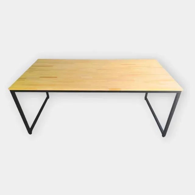 Mesa Industrial 160x80 Reforçada | Madeira Natural e Aço - Foto 2