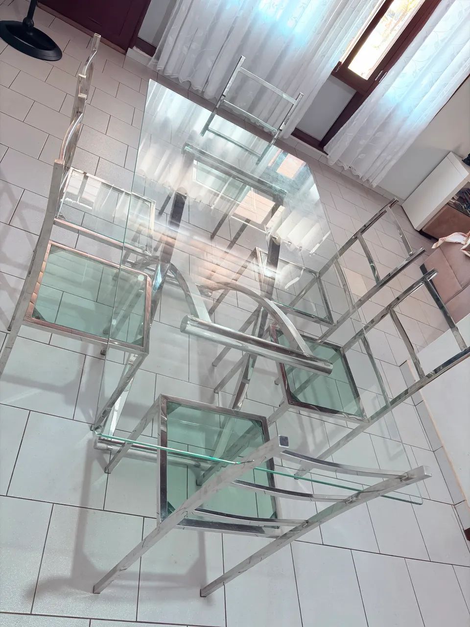 Mesa de vidro e inox - 6 lugares - Foto 2