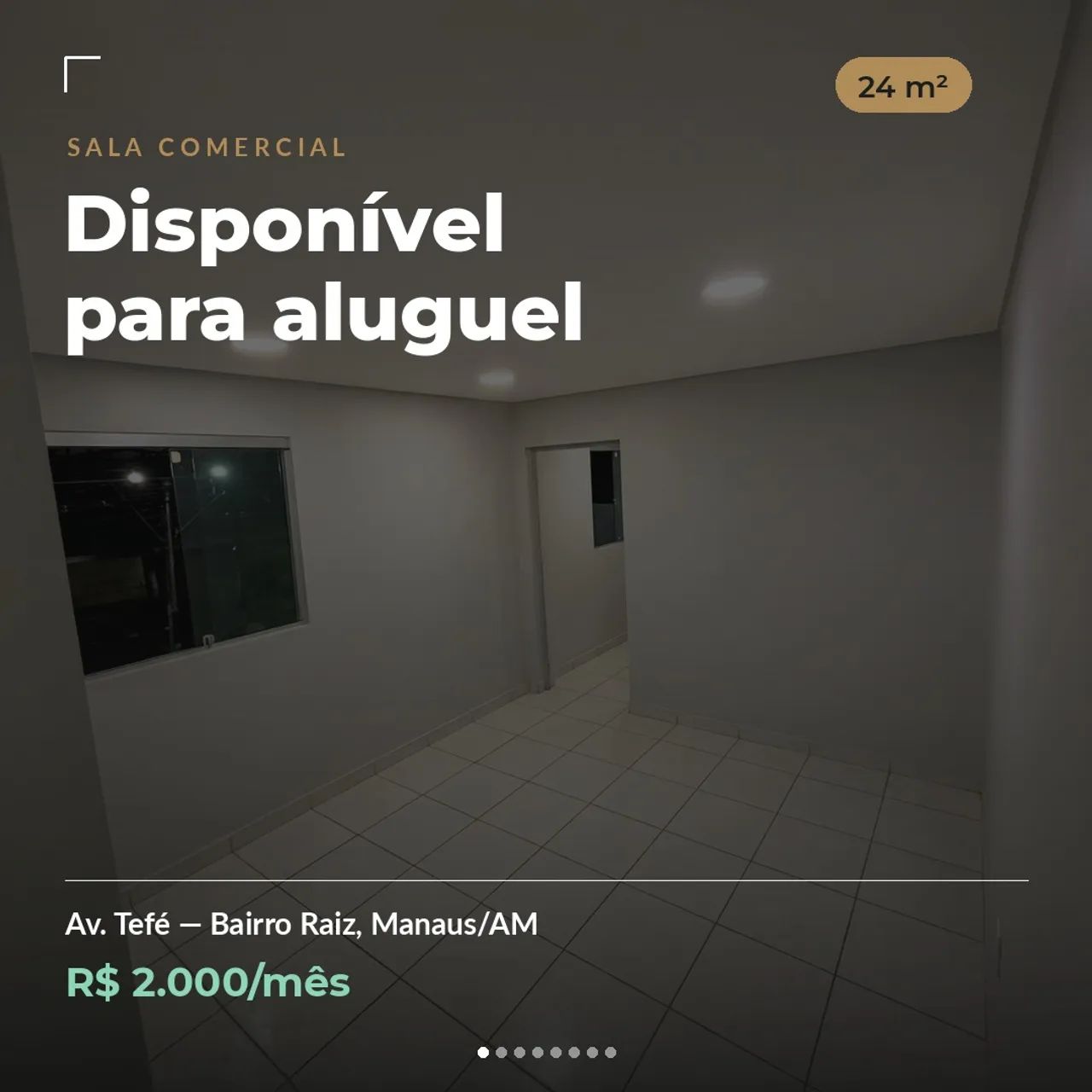 Sala comercial dentro de um eletroposto