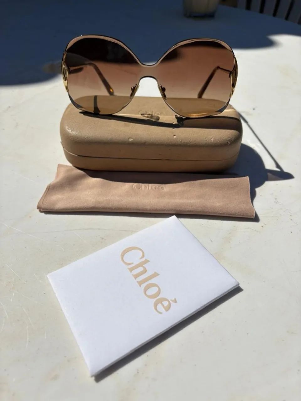 Oculos de sol chloe feminino marrom degrade  - Foto 2
