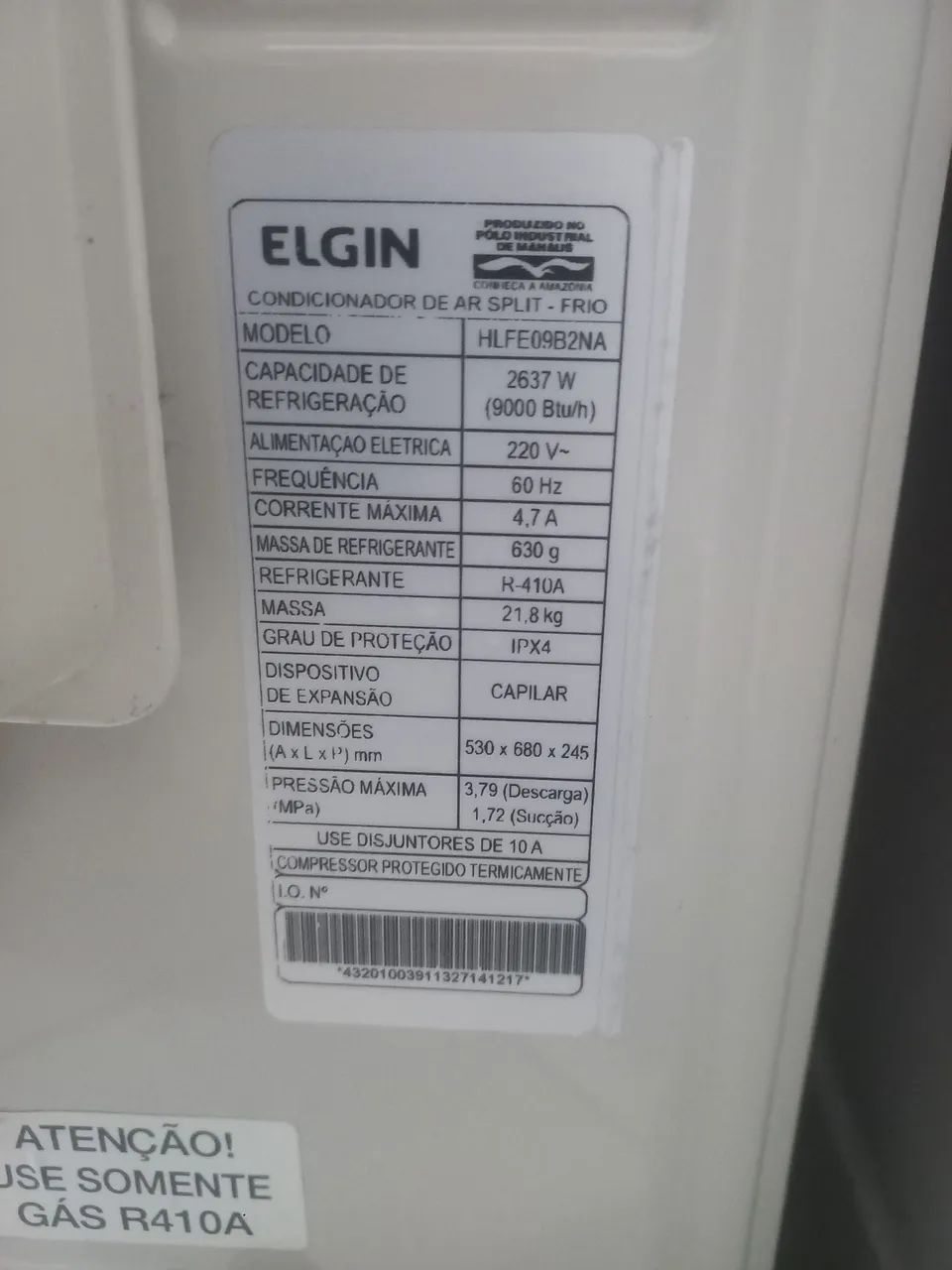 Ar condicionado 9btus