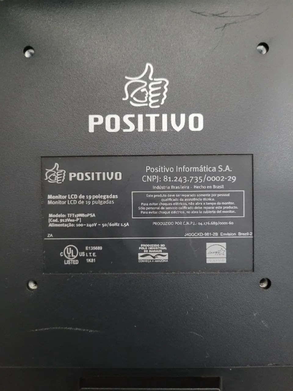 Monitor POSITIVO 19' TFT19W8oPSA - Foto 4
