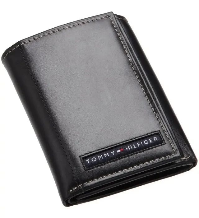Carteira Tommy Hilfiger Leather Trifold Black