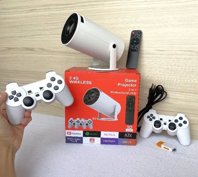Projetor Profissional 2 em 1 com Projetor e Game sem fio 2.4 (Acompanha vários Jogos) - Foto 6