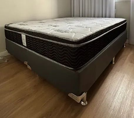 Cama de casal Ortobom Queen Size box e colchão excelente estado. - Foto 2