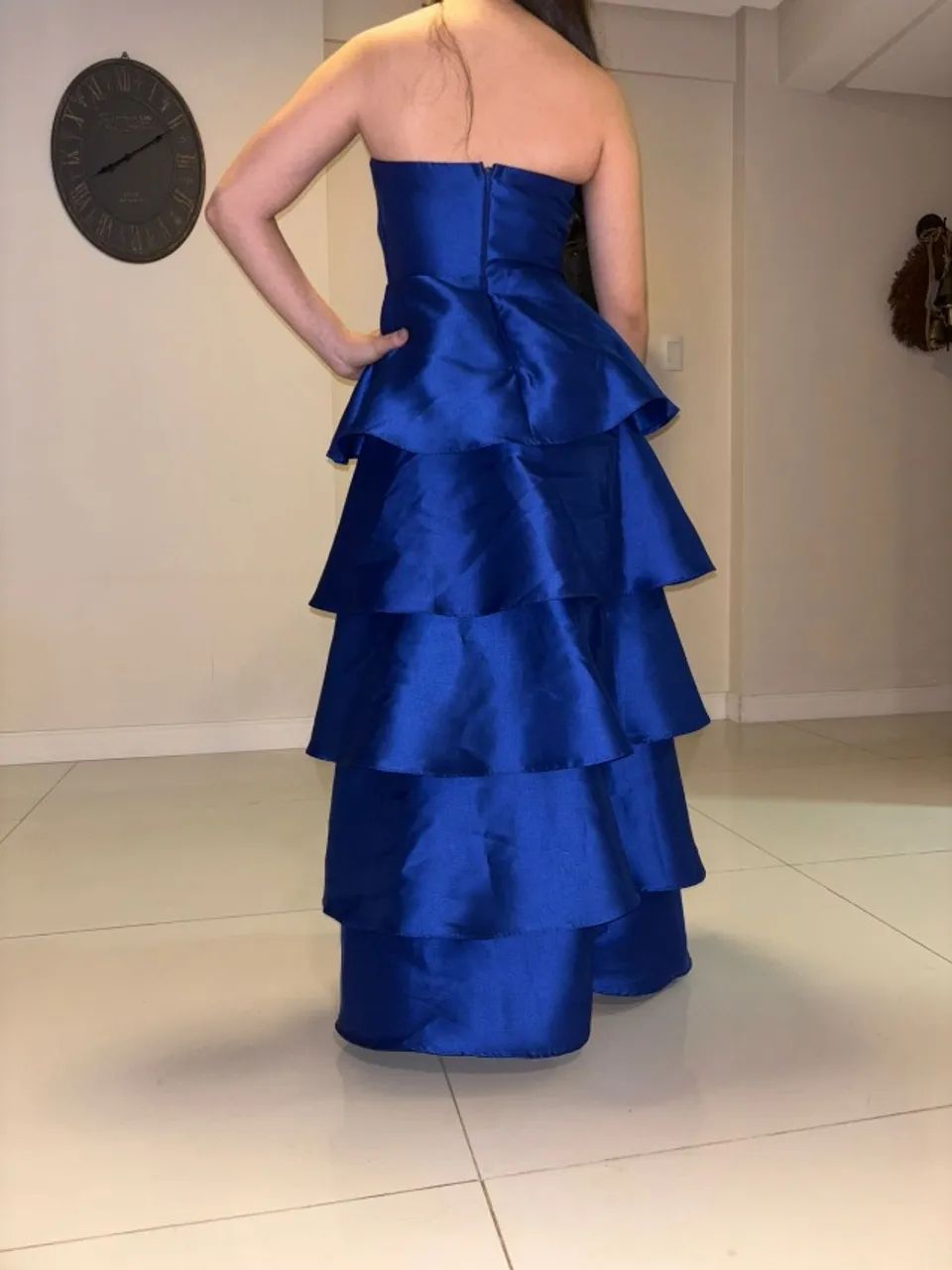 Vestido longo de festa azul royal - Foto 3