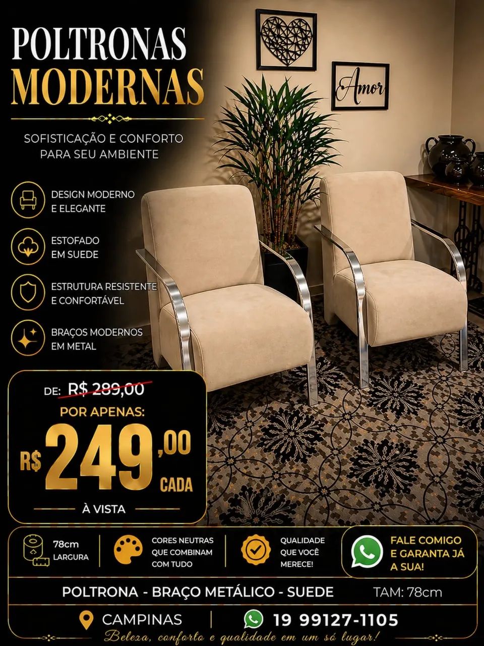 Poltronas em suede  - Foto 4