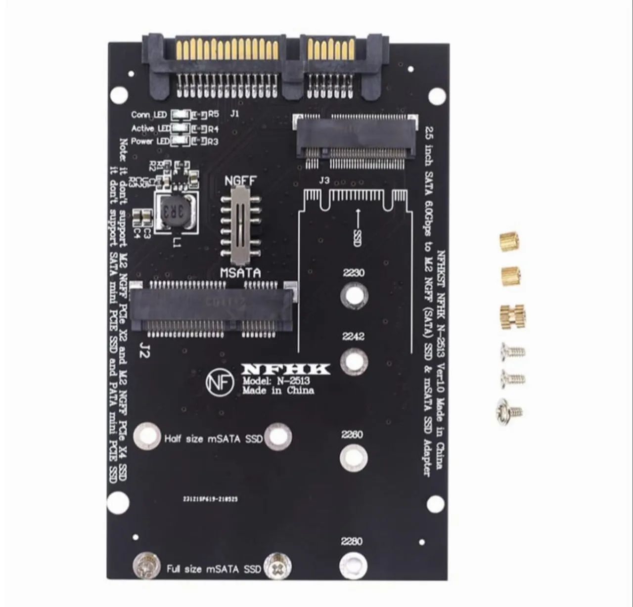 Placa Adaptadora mSATA e SSD M.2 (NGFF) SATA para SATA 2.5.