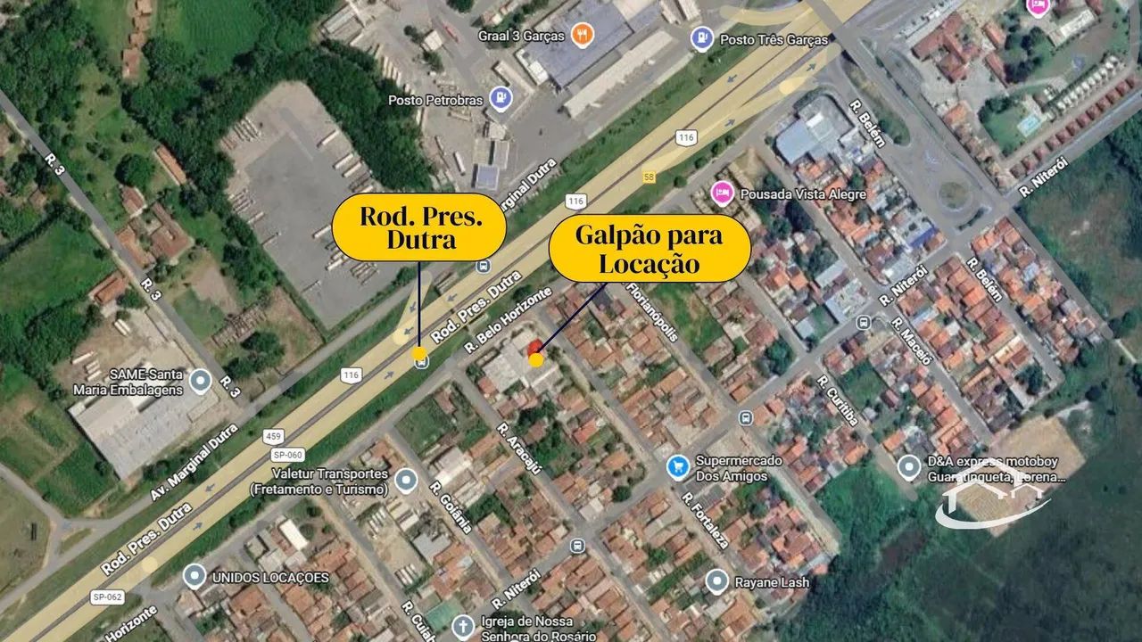 Galpão amplo em Guaratinguetá para Locação