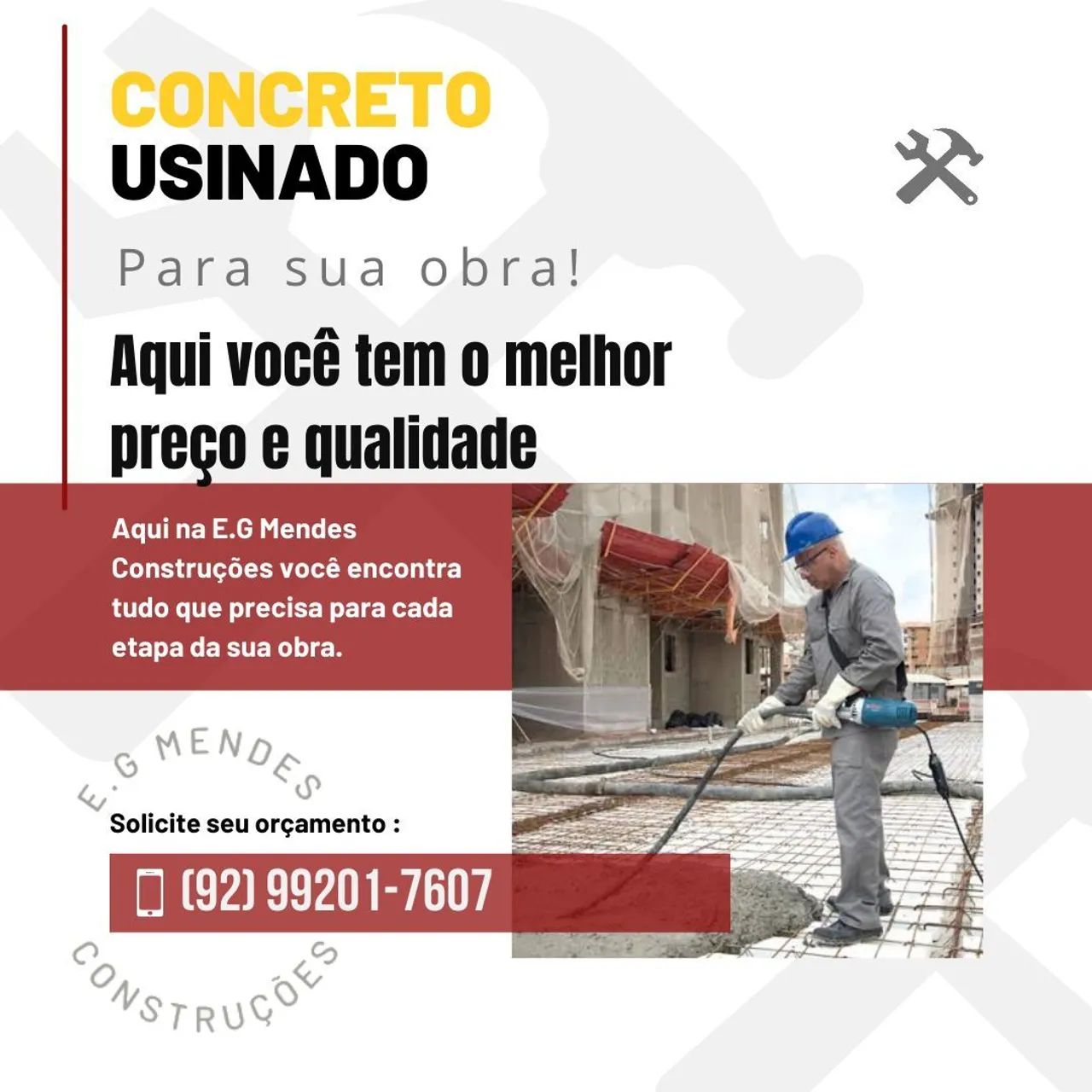 Concreto usinado a partir de R$800 faça seu orçamento, ou solicite uma visita técnica 