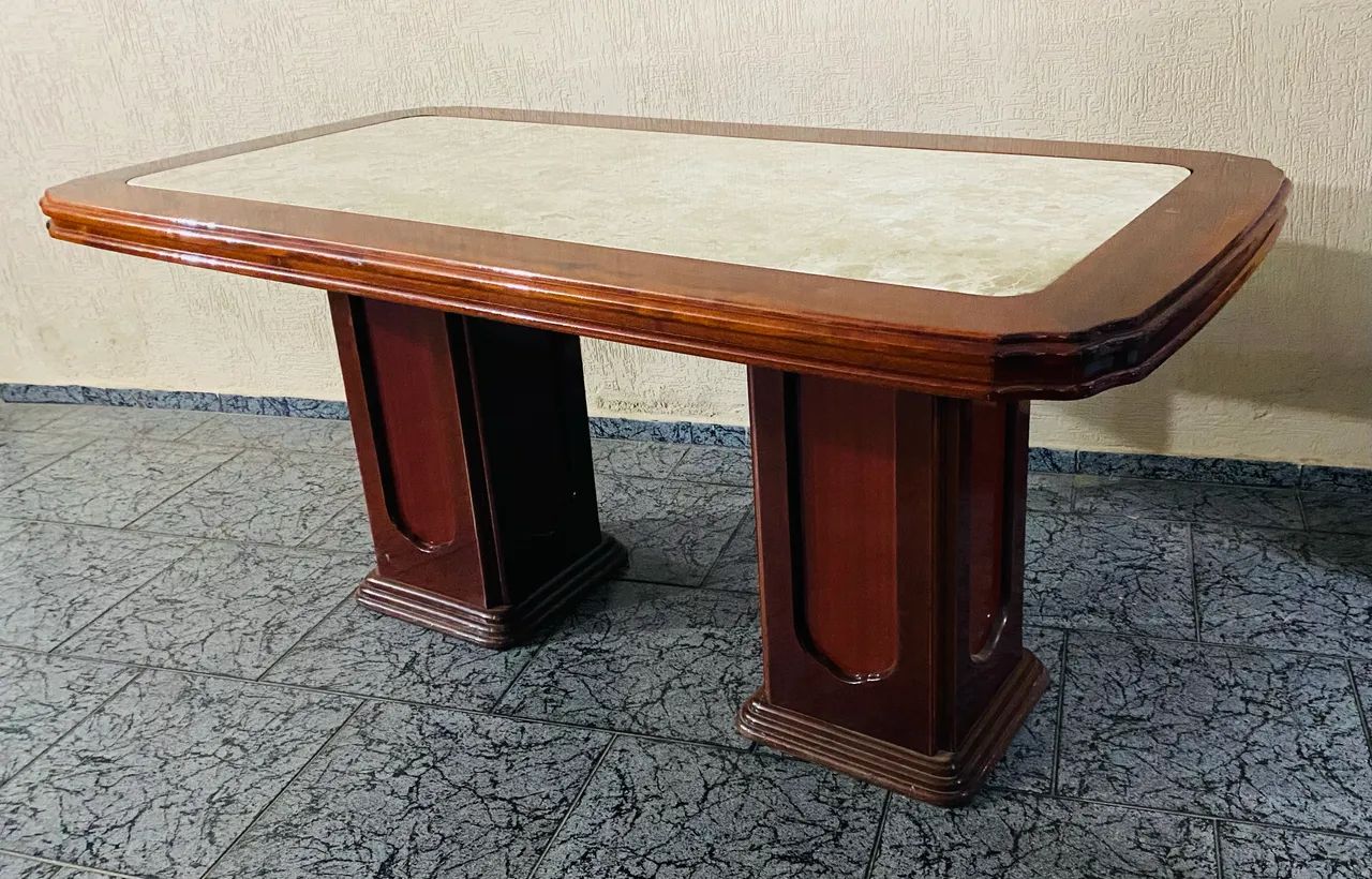 Mesa de jantar impecável madeira e mármore  - Foto 2