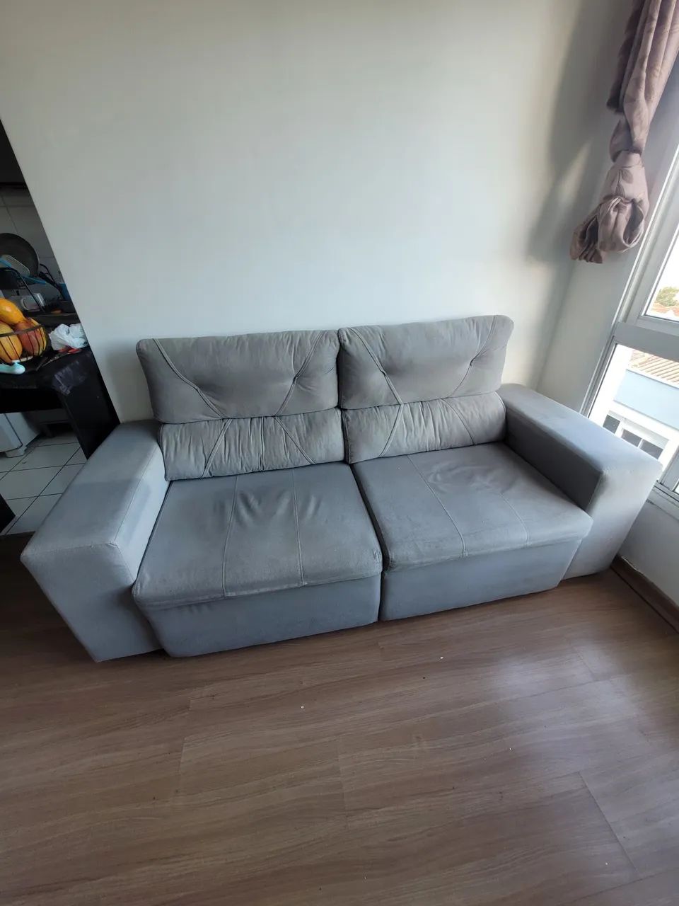 Sofá Retrátil e Reclinável 2,00m Cinza - Foto 5
