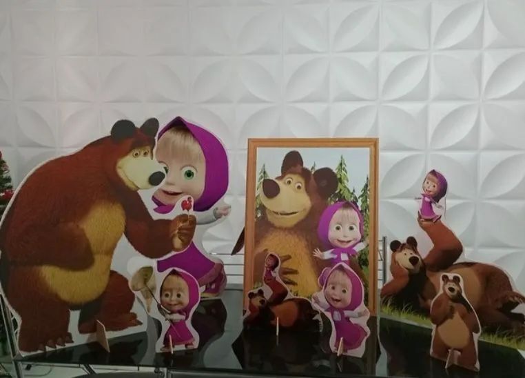 Masha e o Urso MDF para decoração 