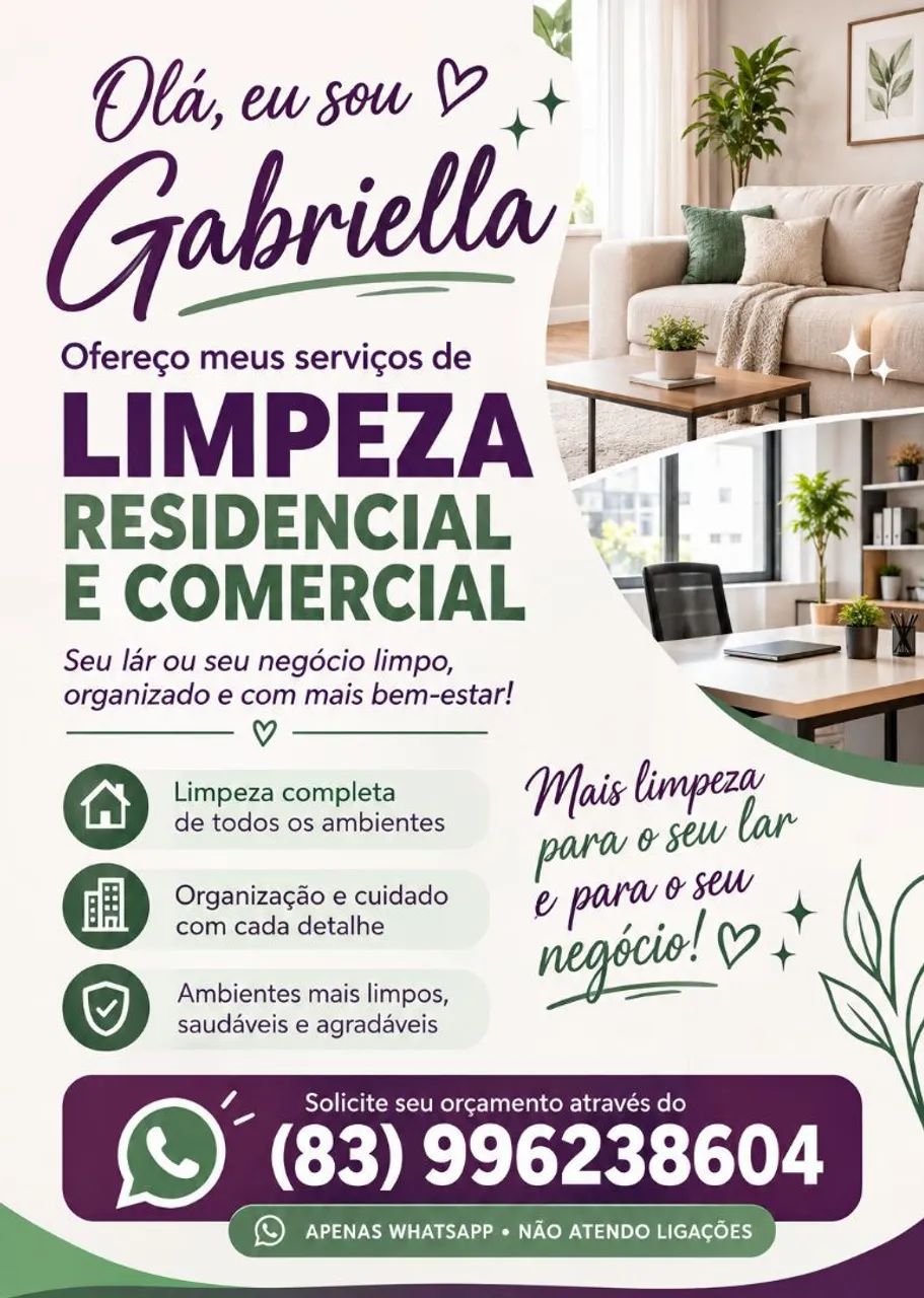 Serviços de limpeza e faxina