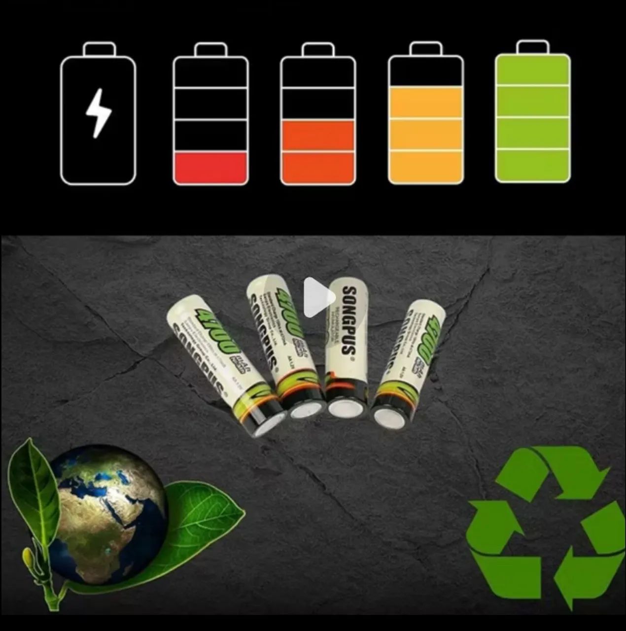 4 Pilhas AA  Recarregavel 4700mAh - Toply - Foto 2