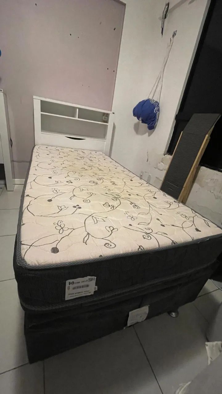 Cama box + colchão solteiro (usados)