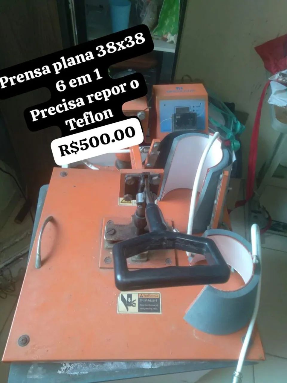 Prensa plana 38x38 6 em 1 