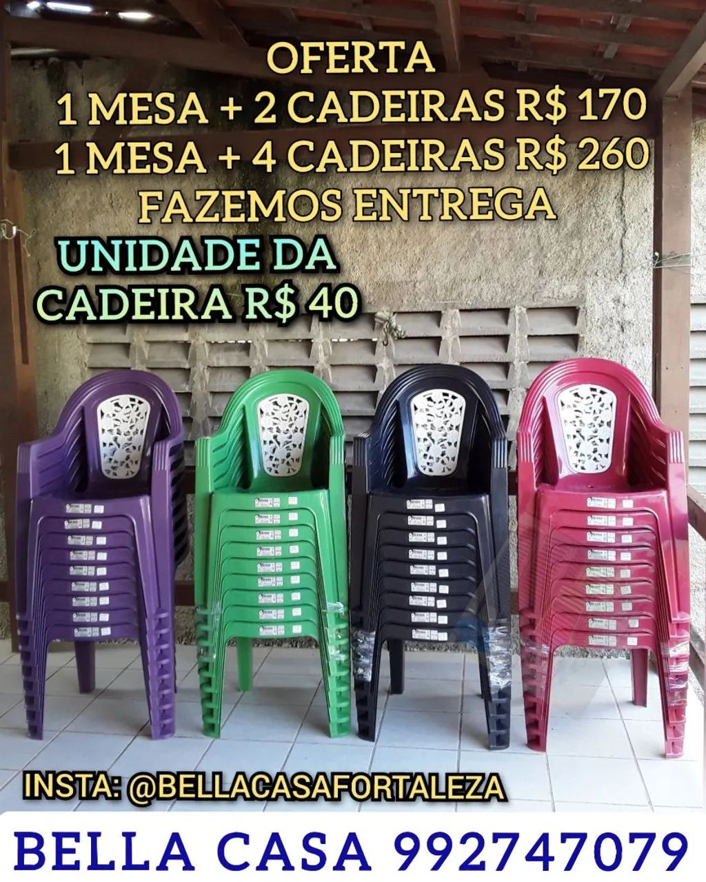 CADEIRA DE PLASTICO REFORÇADA 