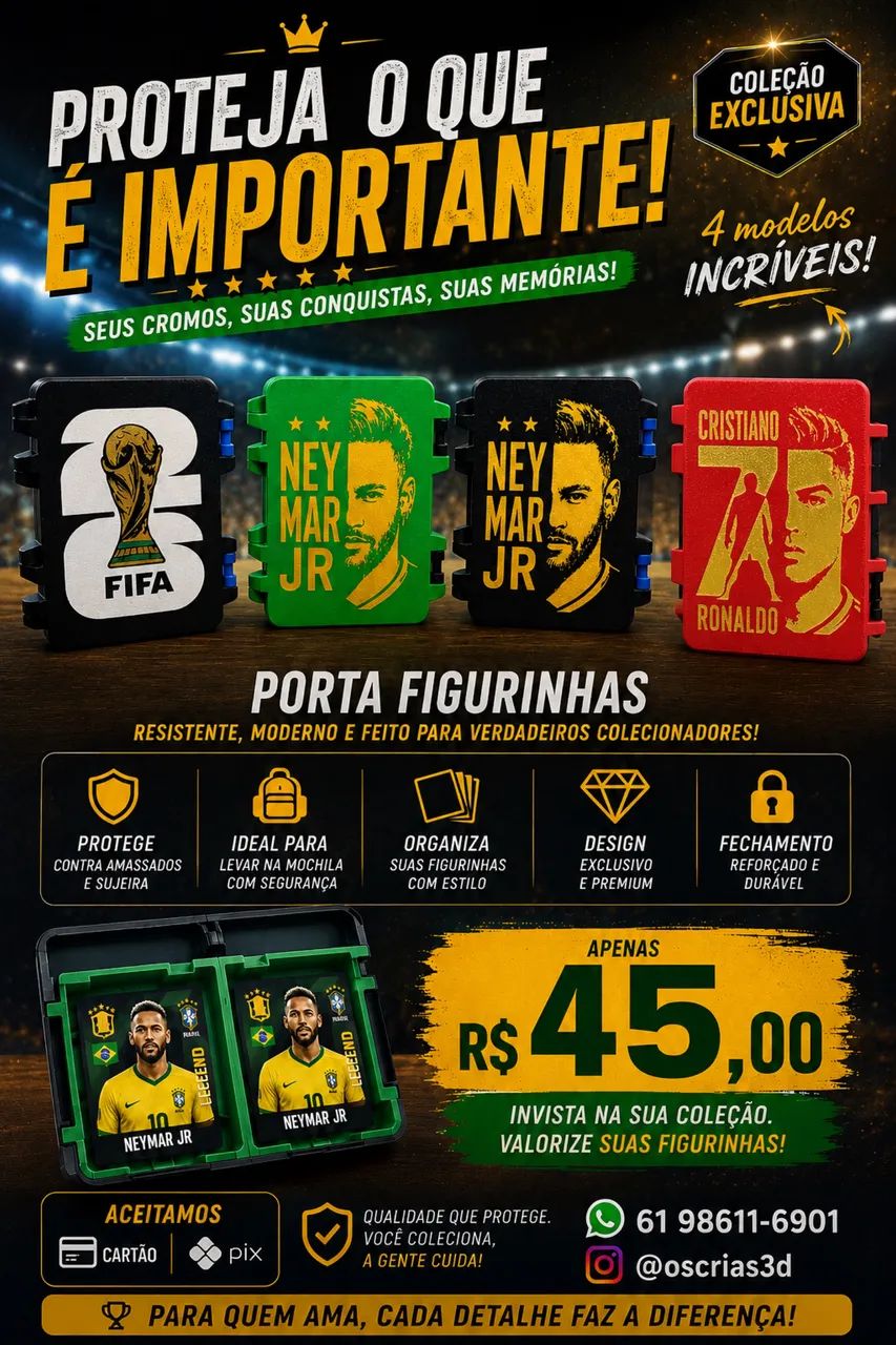 Porta figurinhas - Jogadores - Hobbies e coleções - Samambaia Sul