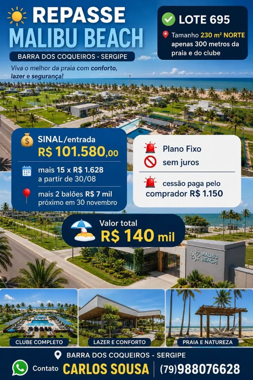 LOTE MALIBU BEACH PE NA AREIA