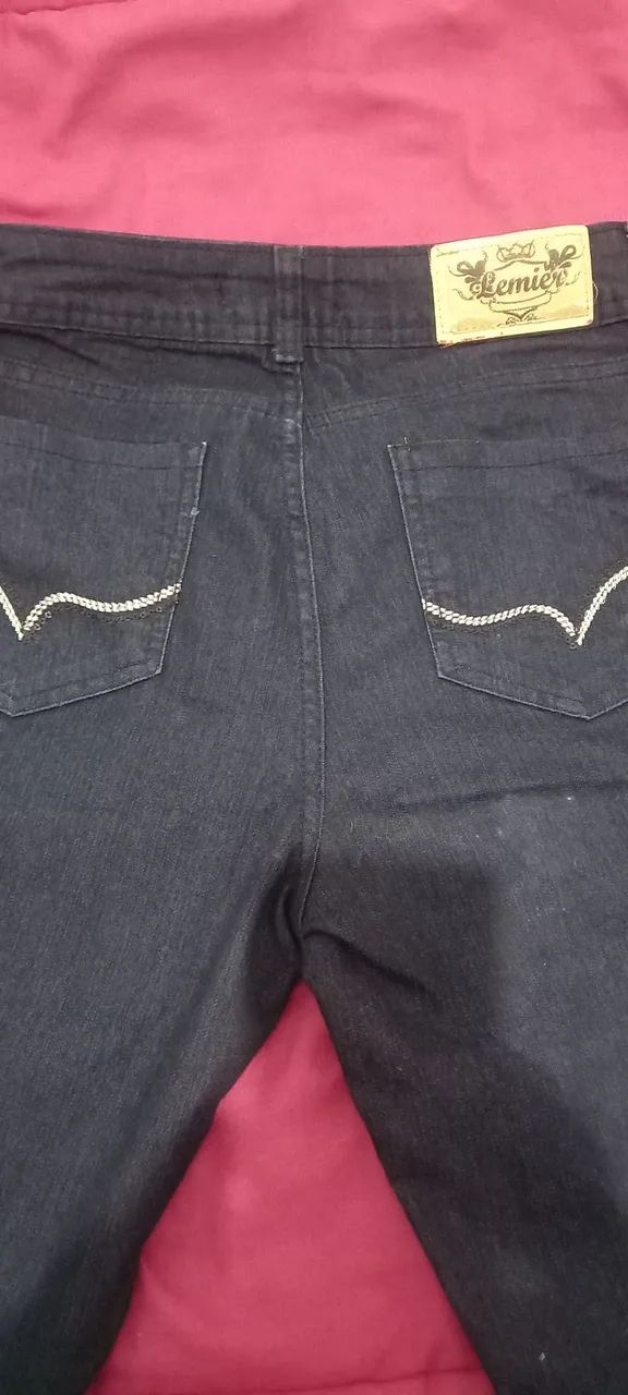 Calca jeans escuro feminina - Foto 2