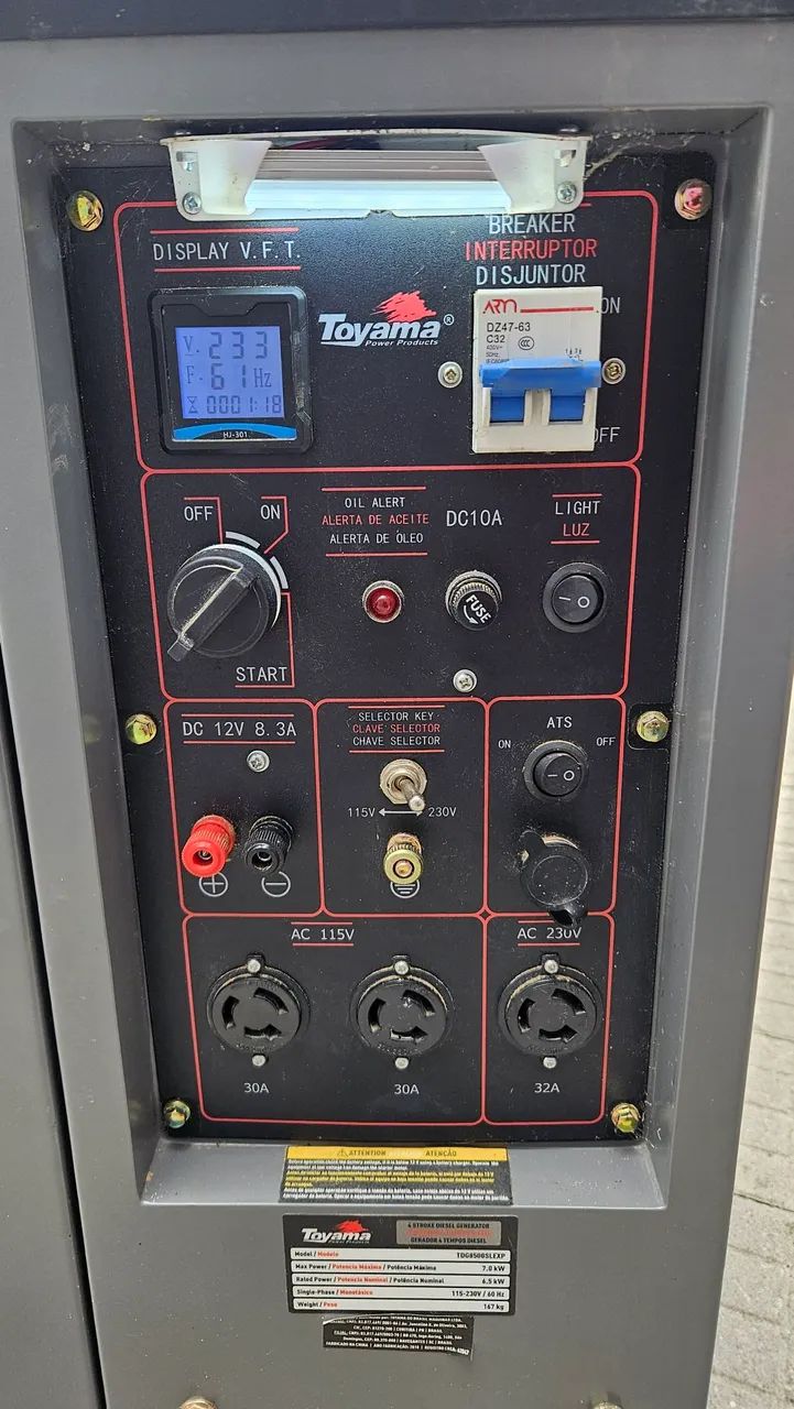 Gerador de energia 8 kva toyama diesel automático ano 2022 poucas horas de uso - Foto 4